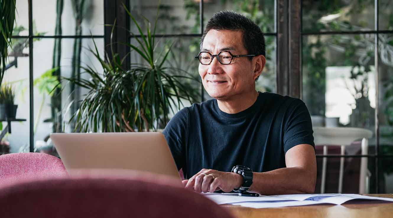 Image of man a computer.